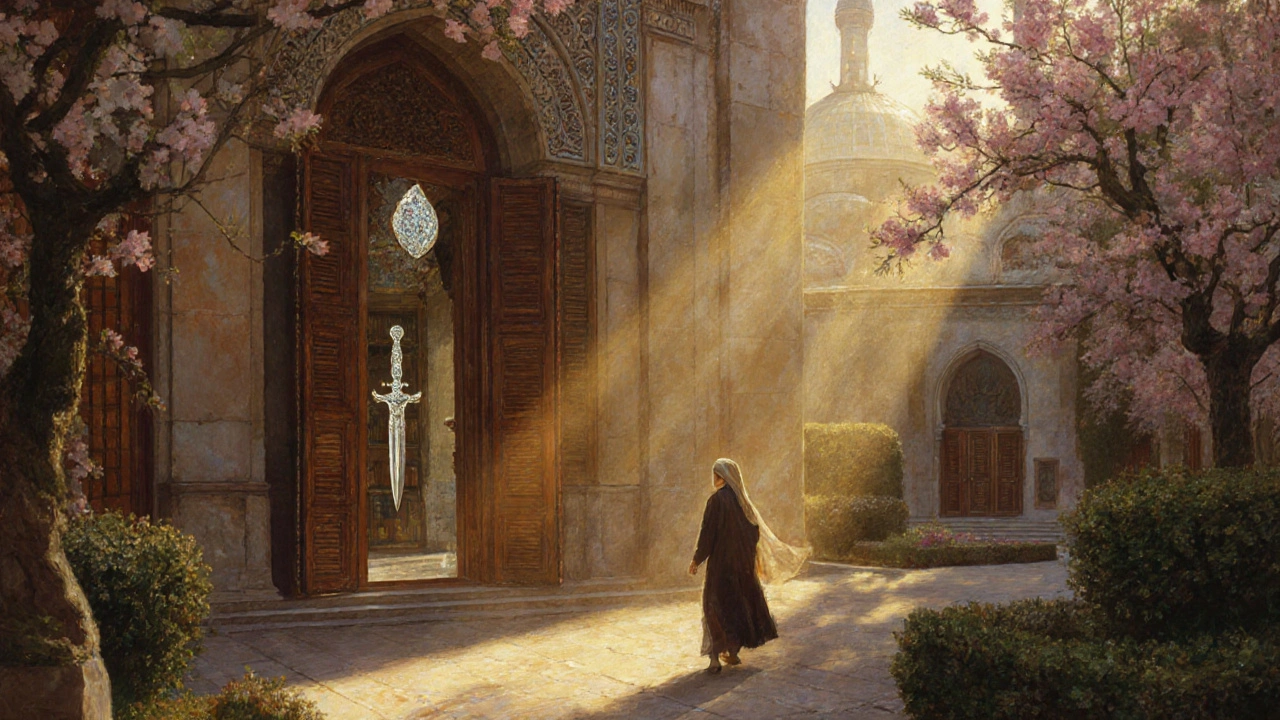 Golden afternoon sun highlights Topkapi Palace&#039;s terraced gardens and historic wooden shutters.